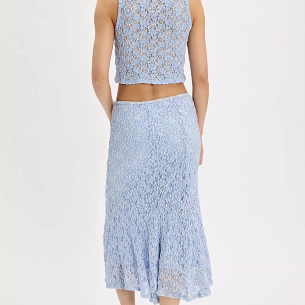 Brand New. Tags on. Free People Light Blue Lace 2-Piece - Picture 4 of 6